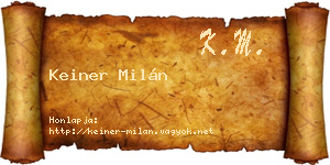 Keiner Milán névjegykártya